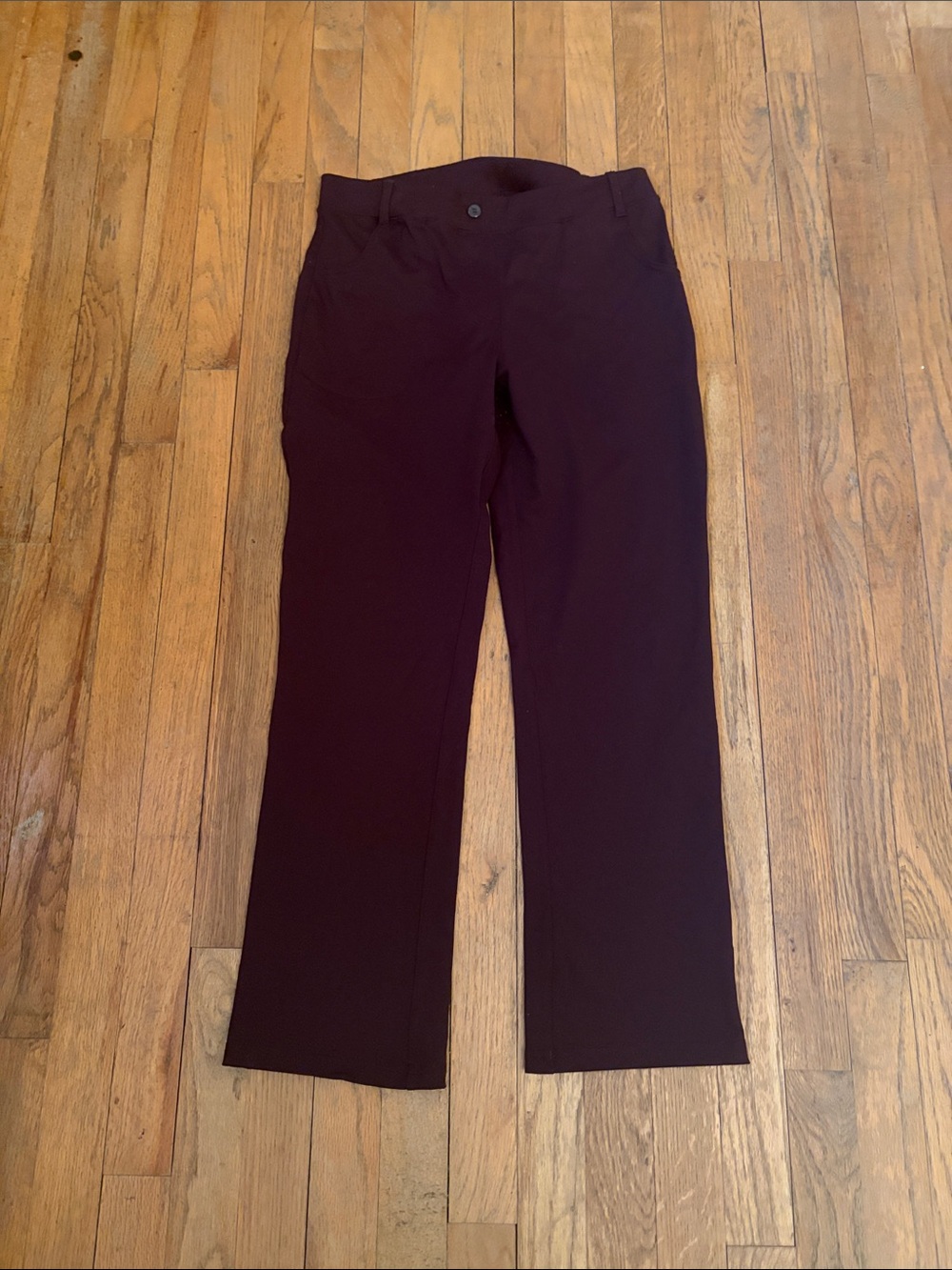 EUC Yogipace Brown Straight Leg Dress Yogi Pants MP 27” Inseam 4 Pockets